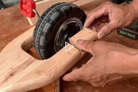 See How He Reuses Scrap Wheels And Old Wood // How To Make A Tricycle For Kids