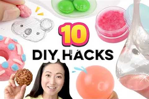 10 Craft Hacks with Everyday Items! Water Bubbles, Bath Clay, Candy Paint and MORE