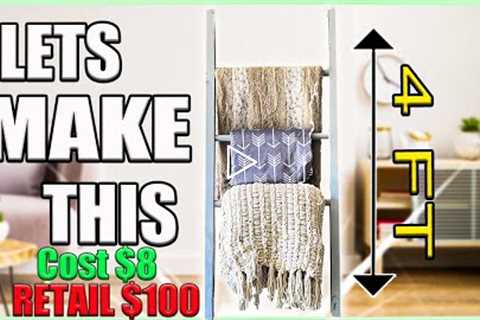 HOW TO MAKE A FARMHOUSE BLANKET LADDER DIY | WOOD PROJECTS FOR BEGINNERS