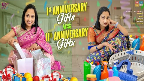 1st Anniversary Gifts Vs 11th Anniversary Gifts | Nandu's World || CRAZY Family 2022 | Comedy Videos