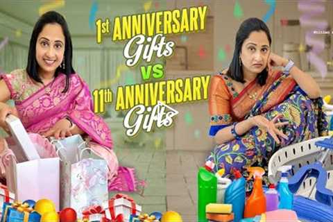 1st Anniversary Gifts Vs 11th Anniversary Gifts | Nandu's World || CRAZY Family 2022 | Comedy Videos