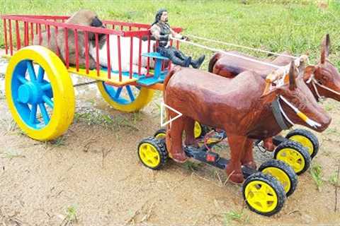 How To Make Cow Bullock Cart From Wood - Creative DIY Woodworking Mini Project