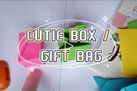 HOW TO MAKE CUTIE BOX / GIFT BAG FROM ORIGAMI PAPER by dna