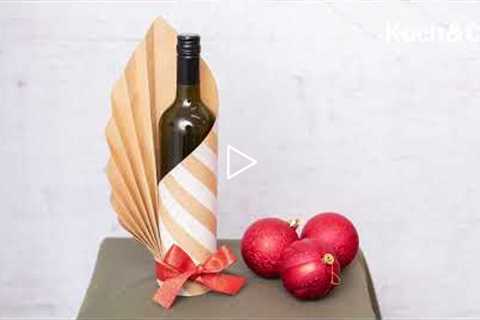 How to do our festive wine bottle wrap!