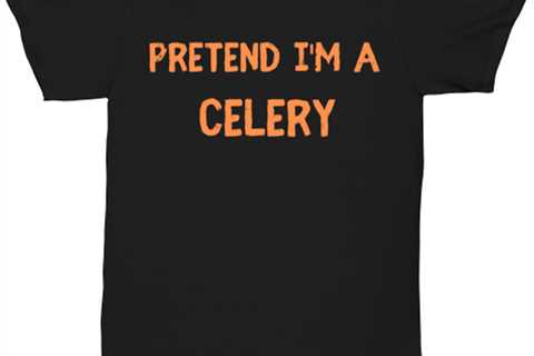 Pretend I'm a Celery black Unisex Tee, Funny lazy Halloween costume Model