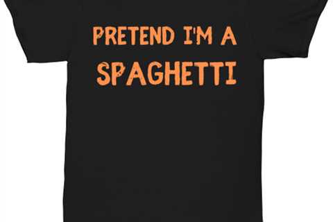 Pretend I'm a Spaghetti black Unisex Tee, Funny lazy Halloween costume Model