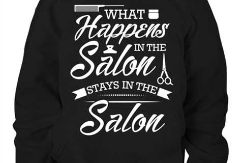 What Happens in the Salon Stays in the Salon-05, black Youth Hoodie. Model
