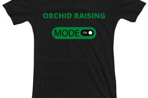 ORCHID RAISING, black Vneck Tee. Model 64027