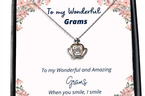 To my Grams, when you smile, I smile - Crown Pendant Necklace. Model 64037