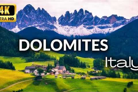 FLYING OVER DOLOMITES, ITALY 4k - Relaxing Music Along With Beautiful City Videos - 4K Video ULTRAHD