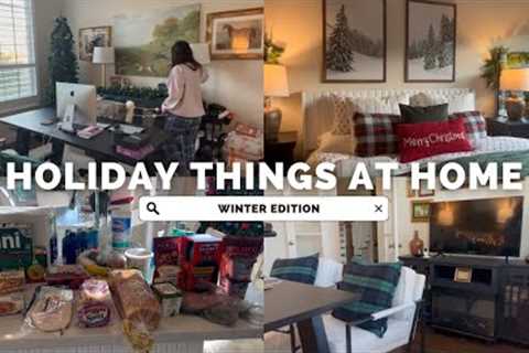 HOLIDAY VIBES AT HOME | Grocery Haul, Resetting House in the Morning, Holiday Mug Collection Switch