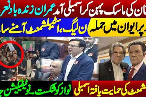 Attack on Nawaz in National Assembly || PTI members entry with Imran Khan mask